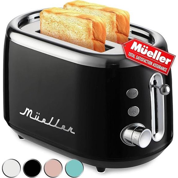 mueller home retro toaster black