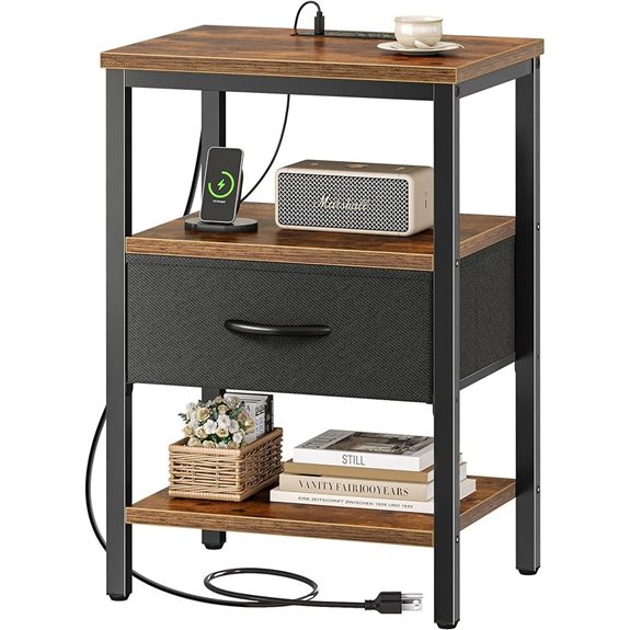 nightstand with charging station