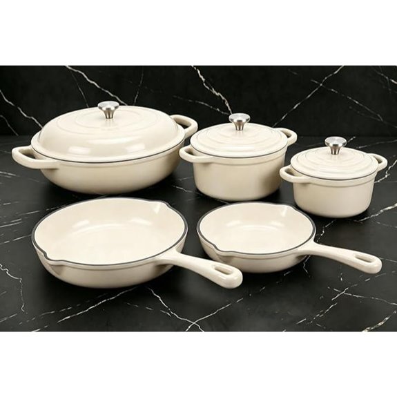 nonstick enameled cast iron set