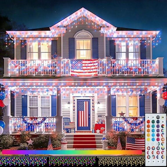 pooqla 39 foot color changing icicle lights