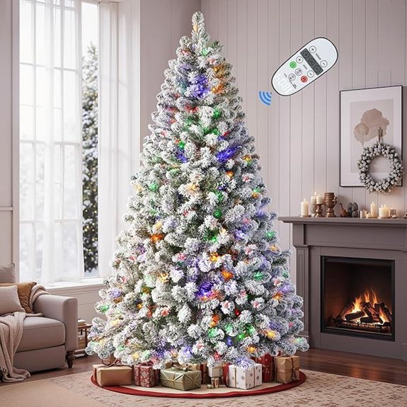 prelit flocked christmas tree