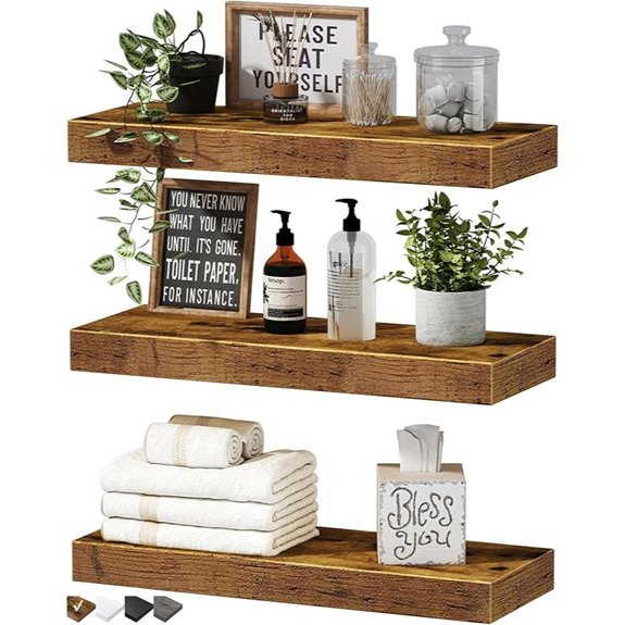 qeeig rustic brown shelves set
