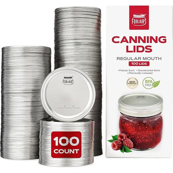 regular mouth canning lids 100 pack