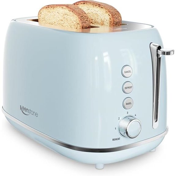 retro 2 slice blue toaster