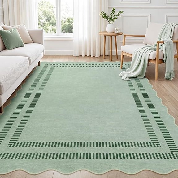 15 Best Playroom Rugs for 2026 (Soft & Stylish Picks) 7 scalloped green washable rug