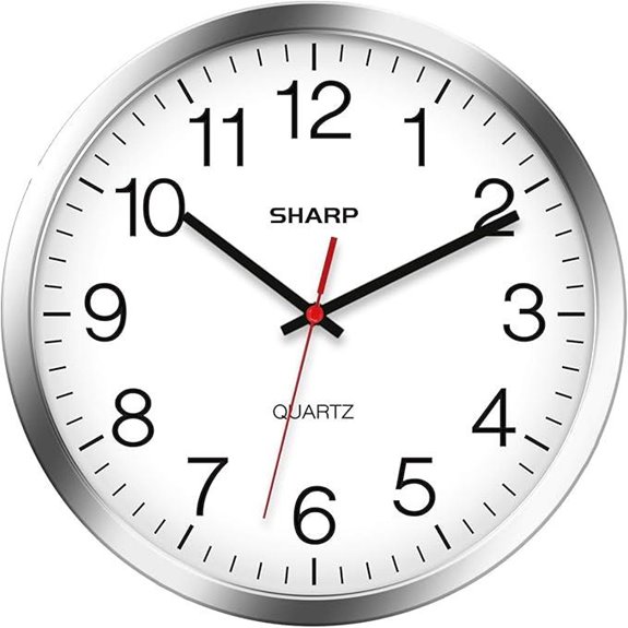 sharp 12 inch silent non ticking clock