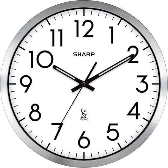 sharp atomic analog clock 12 silver