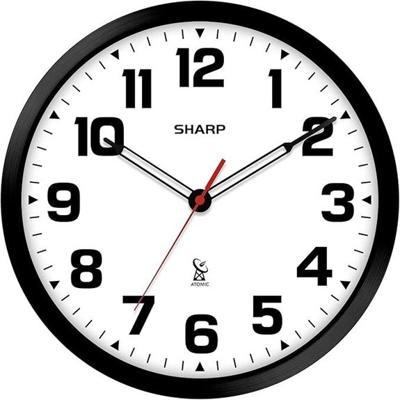 sharp atomic analog clock black frame