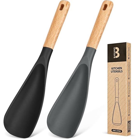silicone spoon with wood handle