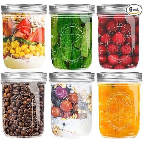 sixteen ounce wide mouth mason jars six pack