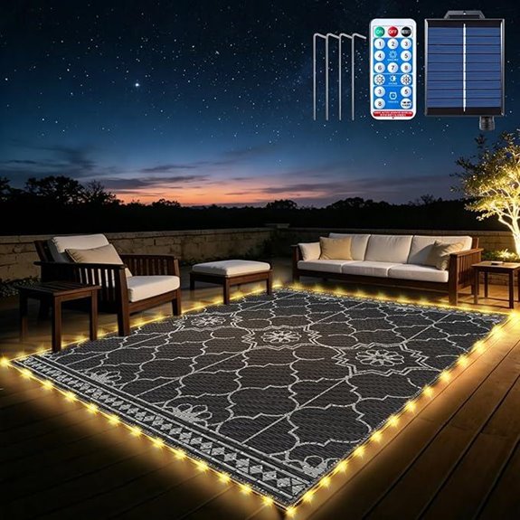 solar led outdoor rug 9x12