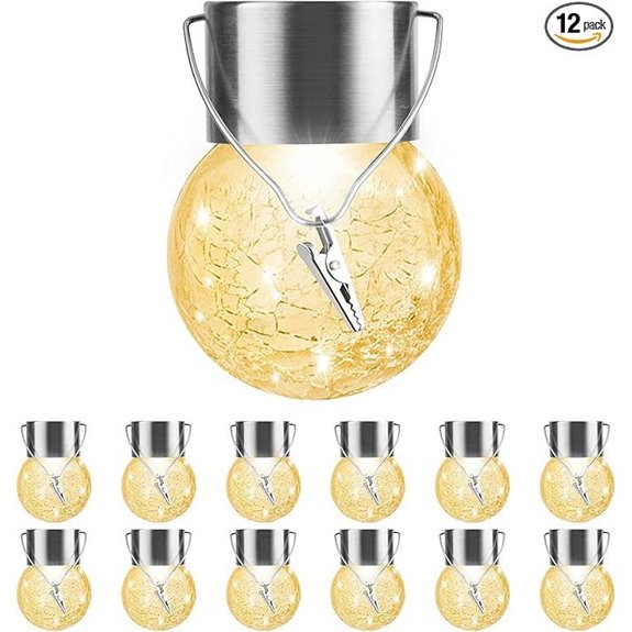 solar outdoor hanging globe lights 12 pack