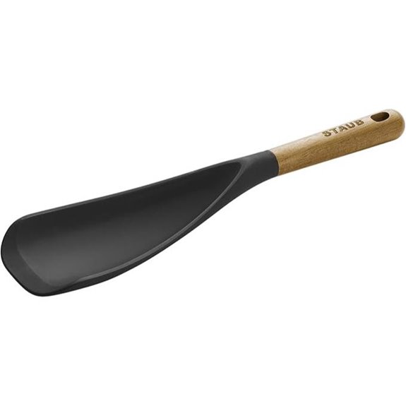 staub silicone spatula spoon with wood handle