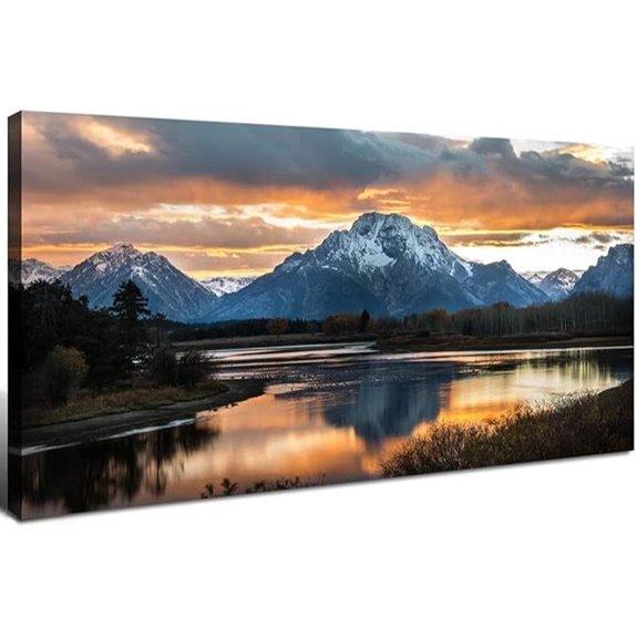 sunset grand teton canvas artwork