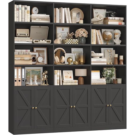 15 Best Bookshelves for Home Libraries in 2026 2 triple wide bookshelf 6 doors black
