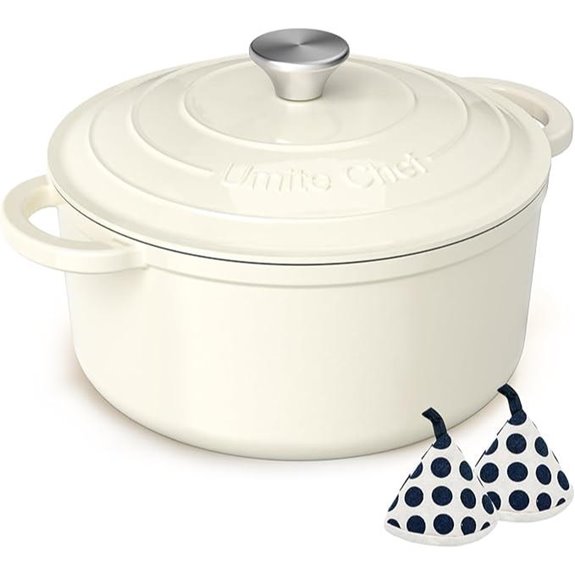 umite chef dutch oven cream white