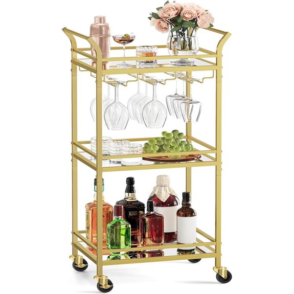 10 Best Bar Carts for 2026 8 vasagle pale gold bar cart
