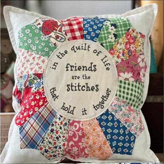 vintage friendship patchwork quilt pillow