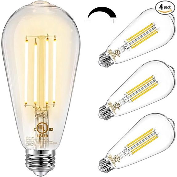 vintage led edison bulbs 4 pack