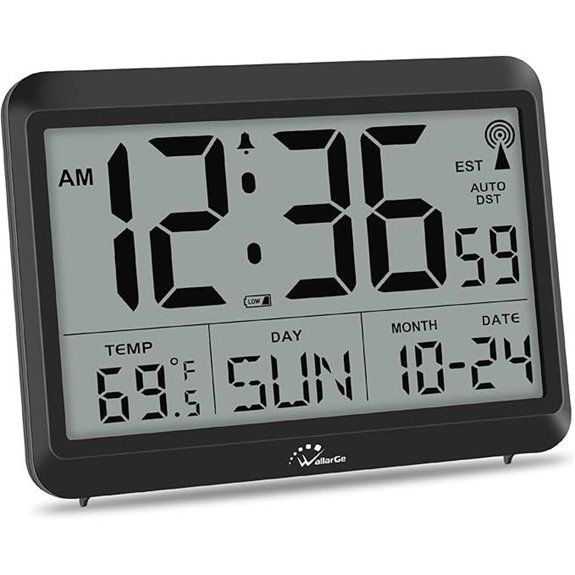wallarge atomic clock with temp