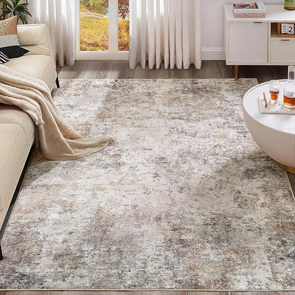 washable modern abstract rug