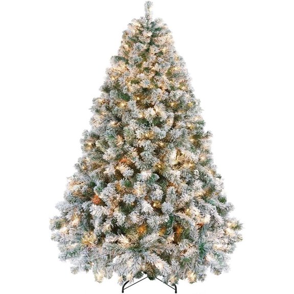 yaheetech 6ft snow flocked christmas tree