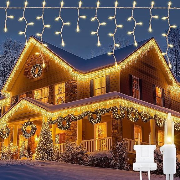 youngar 23ft led icicle lights